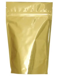 Foil Bags - Stand Up Foil Pouches Gold No Valve 12oz. + Zip & Easy Tear Line